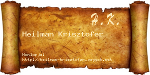 Heilman Krisztofer névjegykártya